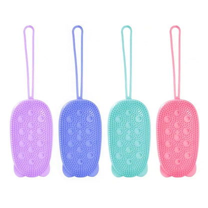 Silicone Body Scrubber: Shower Exfoliating Scrub Sponge - Bubble Bath Brush Massager for Skin Cleaning, Bathroom Accessories