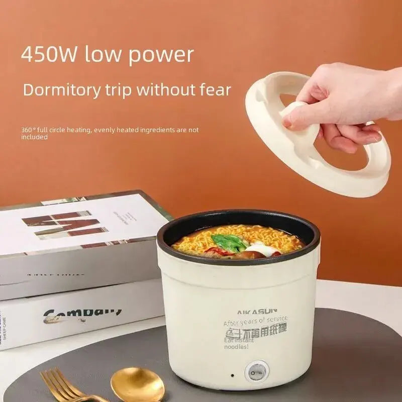 450W Mini Electric Cooking Pot – Multifunctional Rice Cooker, Hot Pot, Noodles, Porridge & Frying Pan
