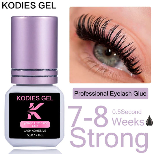 KODIES GEL Extra Strong Eyelash Glue — 5g 0.5s Fast-Dry Waterproof Adhesive for False Eyelash Extensions