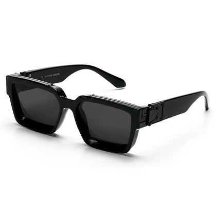 Ruiao Retro Black Millionaire Sunglasses – Luxury Square Designer Shades for Men & Women (2024)