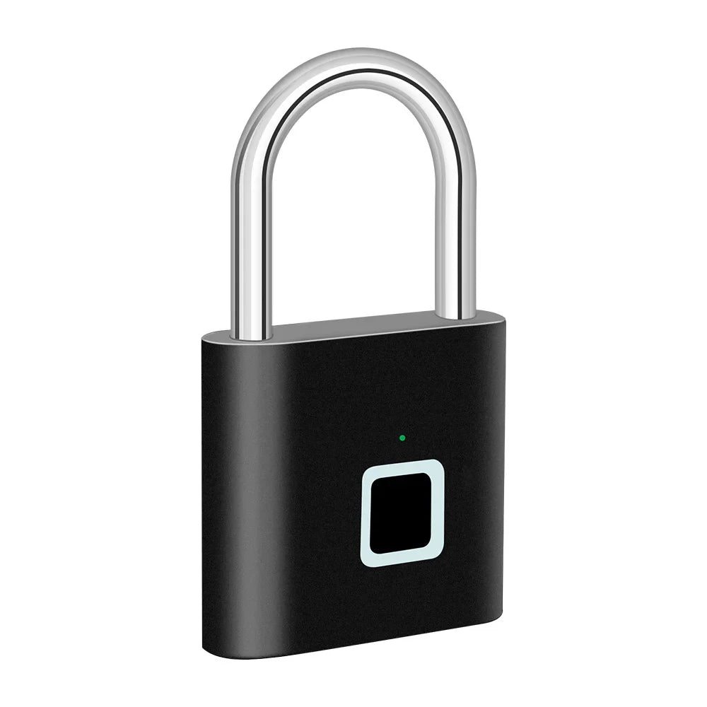 KERUI Smart Fingerprint Padlock Keyless USB Rechargeable Waterproof Security Lock – 0.2s Quick Unlock Anti-Theft Portable Zinc Alloy Door Lock