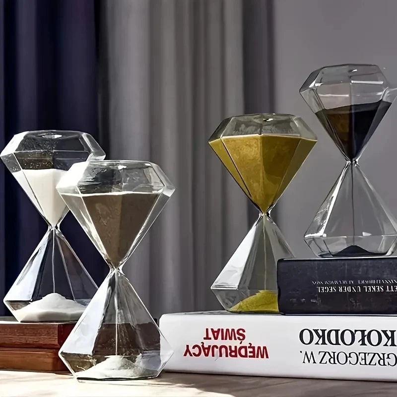 5-Minute Diamond Hourglass Timer - Decorative Sand Timer for Indoor & Outdoor Use
