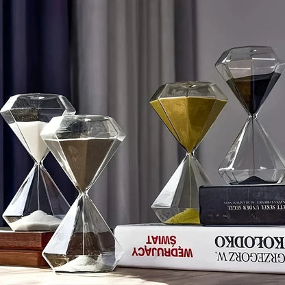 5-Minute Diamond Hourglass Timer - Decorative Sand Timer for Indoor & Outdoor Use