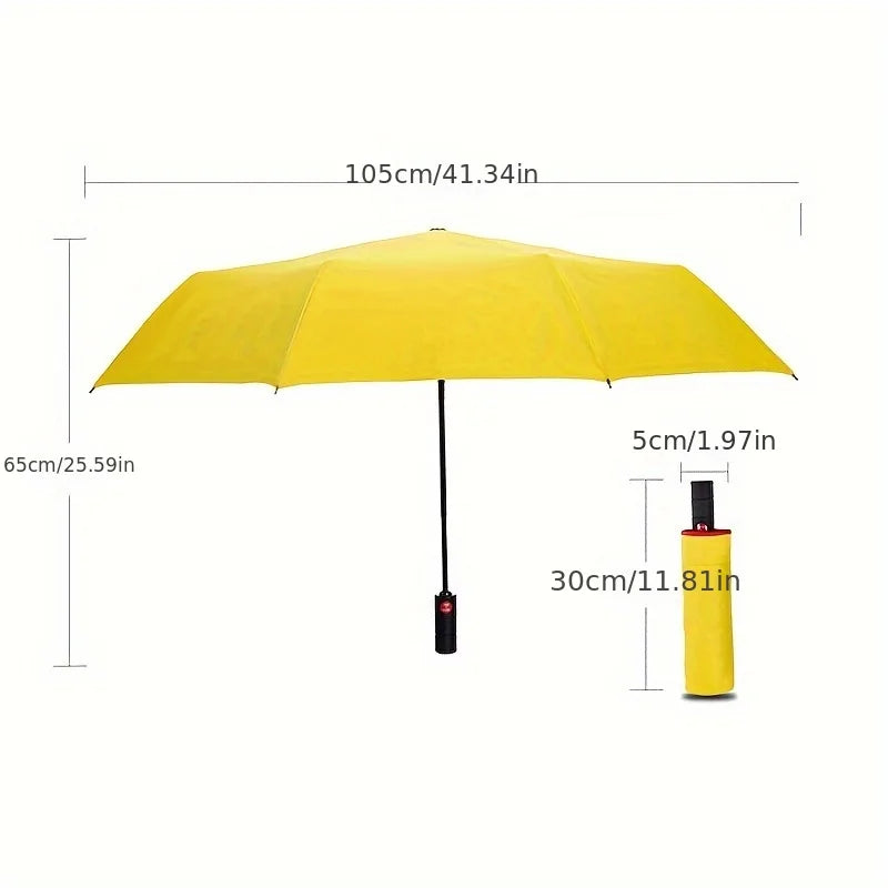 8-Bone Windproof Automatic Folding Umbrella – UV Sunblock Travel Umbrella for Men, Business Style
