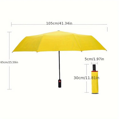 8-Bone Windproof Automatic Folding Umbrella – UV Sunblock Travel Umbrella for Men, Business Style