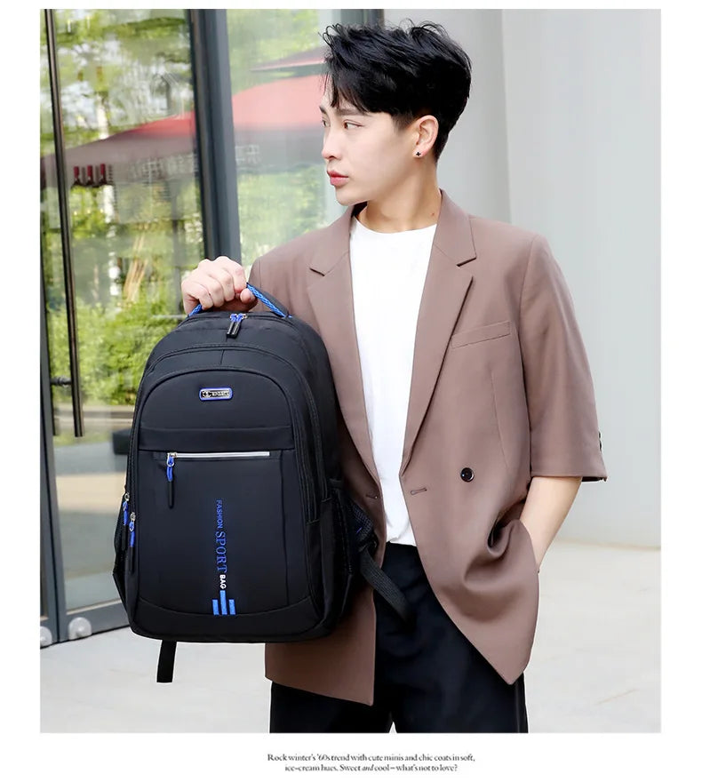 Men’s Oxford Waterproof Backpack – Business Laptop Rucksack for Travel, Work & High School Students