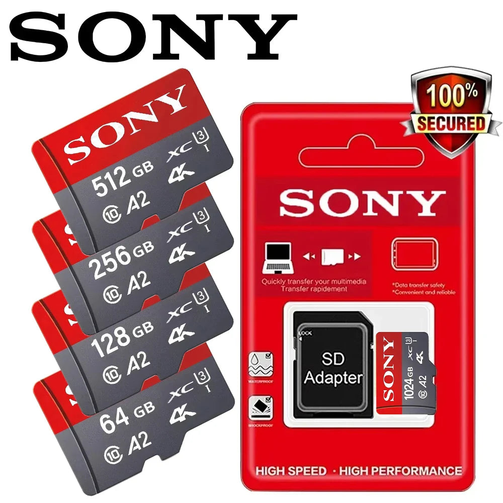 Sony TF High-Speed Micro SD Memory Card | 128GB–1TB A2 U3 V30 for Xiaomi & PC