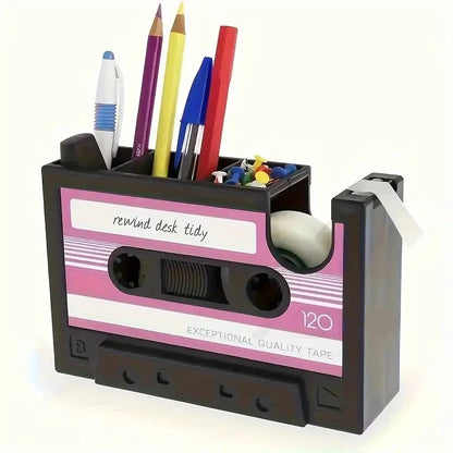 Miniso Retro Pop Tape Pen Holder – Multifunction Desktop Stationery Organizer Gift