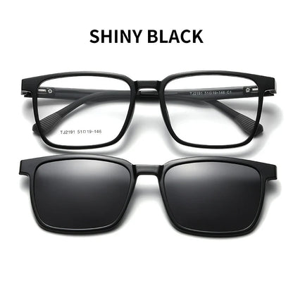 VICKY Flip-Up Magnetic Clip-On Prescription Sunglasses - TR90 Polarized Myopia Glasses Night Vision Reading Eyewear for Men & Women
