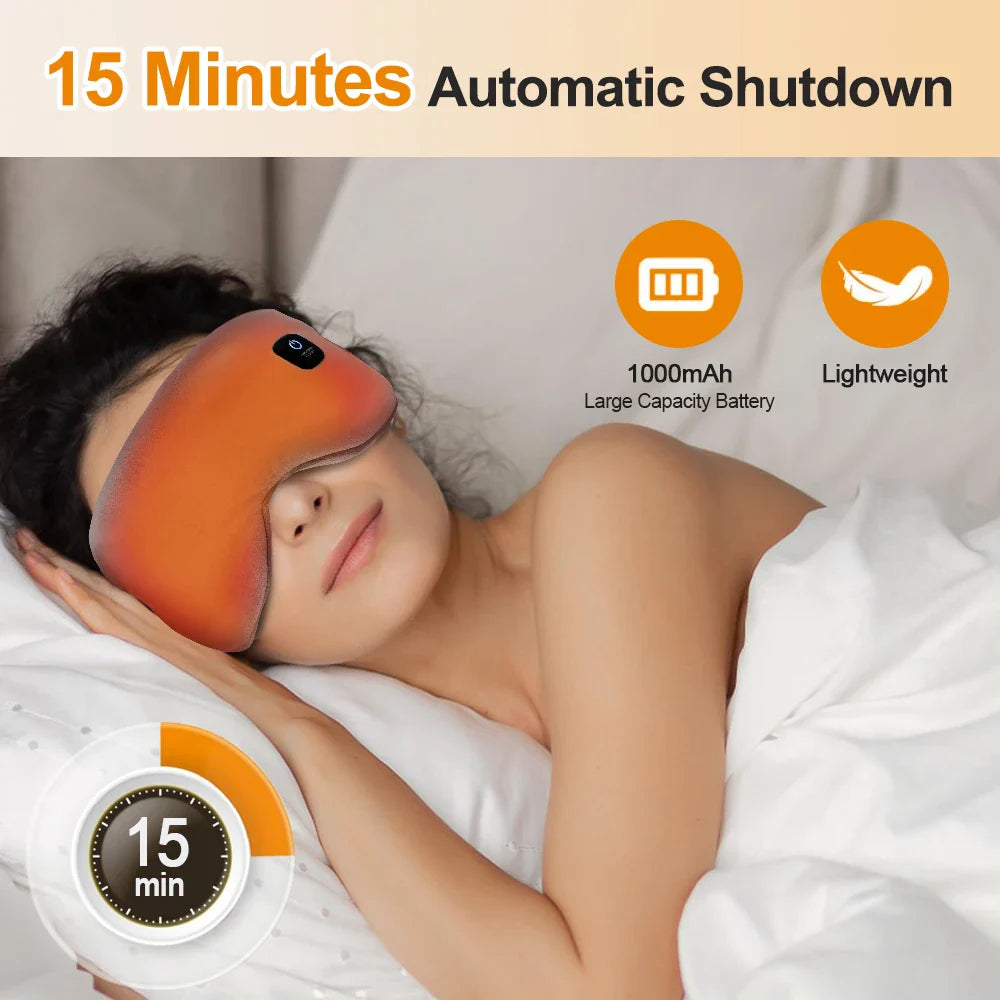 USB Heated Eye Mask with Vibration Massage – Relieve Eye Fatigue, Dry Eyes, and Promote Sleep for Home, Office & Travel