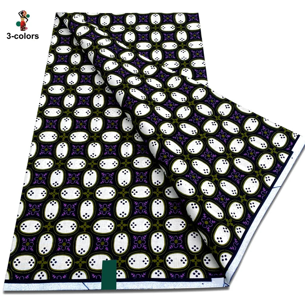 African Real Wax Print Fabric - 100% Cotton Soft Ankara Pagne Material for Dresses