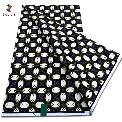 African Real Wax Print Fabric - 100% Cotton Soft Ankara Pagne Material for Dresses