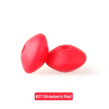 100/50/20Pcs Silicone Lentil Beads - 12mm BPA Free Loose Spacer Beads for DIY Jewelry Making Bracelets Necklaces Keychains