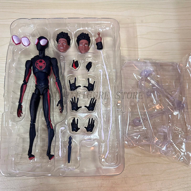 SHF Spider-Man Across the Spider-Verse Miles Morales Figure — 15cm PVC Marvel Collectible Action Toy