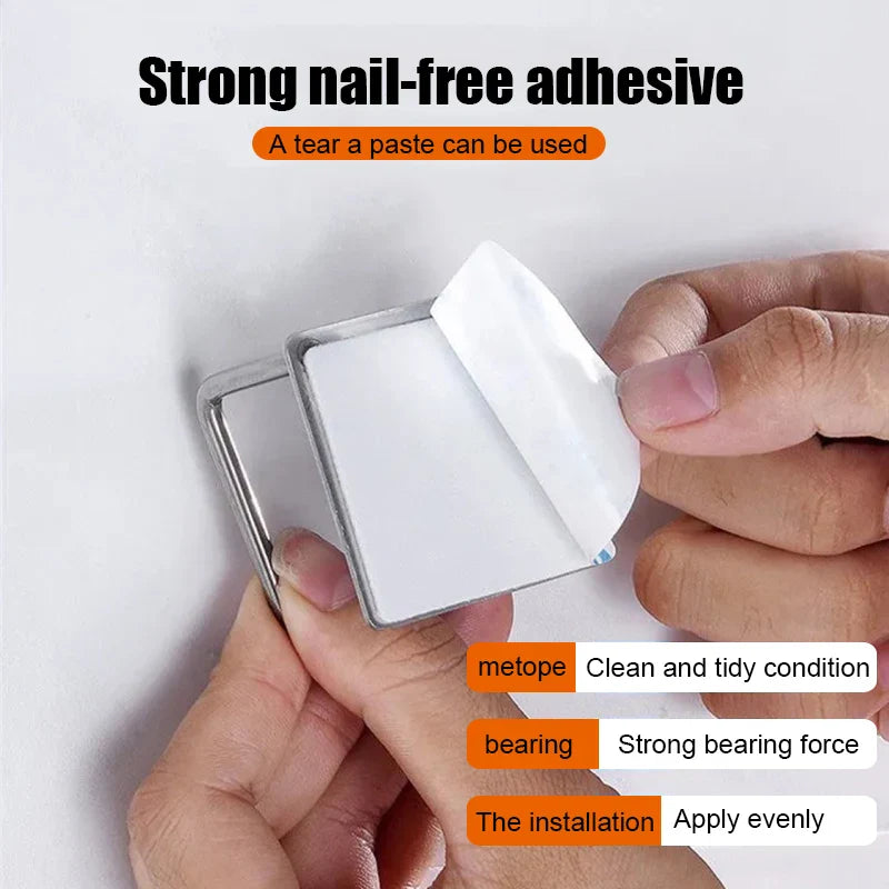 Stainless Steel Self-Adhesive Kitchen Sponge Rack - Sink Drain Drying Holder, Sink Accessories for Efficient Organization