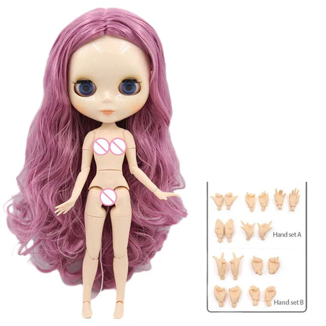 ICY DBS Blyth Doll – 1/6 BJD Customized Nude Joint Body, White Skin Glossy & Matte Face, 30cm Girl Toy Gift