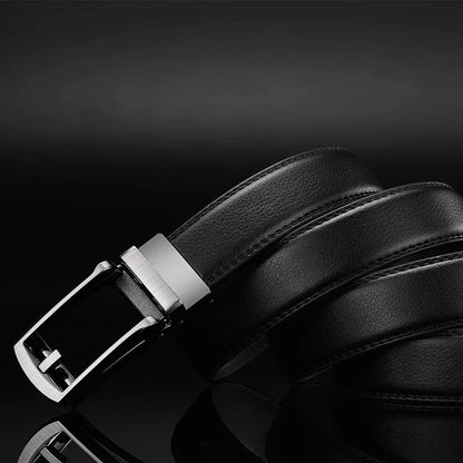 Men’s Top Quality Cowhide Leather Belt – Automatic Alloy Buckle Belt for Men