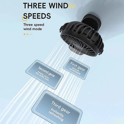 Rechargeable Portable Electric Fan – 720° Rotating Clip Fan with Night Light, Air Cooler for Outdoor, Camping & Desk Use