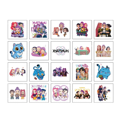 20-25pcs Rumi KPop Demon Hunters Temporary Tattoo Stickers – Cute Cartoon Waterproof Tattoos, Fun Party Gift Ideas