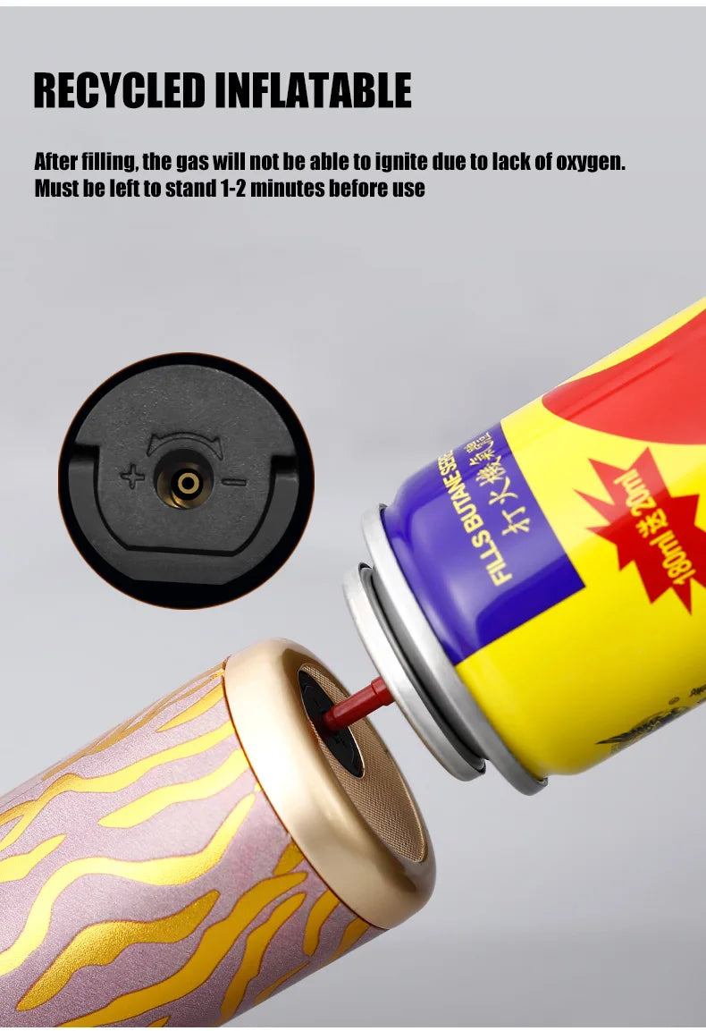 JOBON Creative Cigar Lighter | Windproof Blue Flame with Locking Rotor & UV Transfer Print, Unique Gift Craft