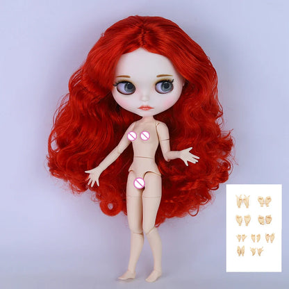 ICY DBS Blyth Doll – 1/6 BJD Customized Nude Joint Body, White Skin Glossy & Matte Face, 30cm Girl Toy Gift