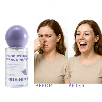 Long Lasting Fresh Mint Oral Spray - Portable 20ML Breath Freshener for Adults & Oral Care