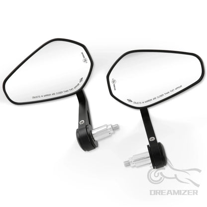 Motorcycle Rearview Side Mirrors | 7/8" & 1" Handlebar End Mirrors for Yamaha & Kawasaki