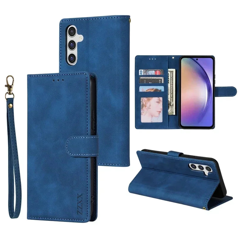 Samsung Galaxy Flip Wallet Case - Leather Card Slot Protective Cover