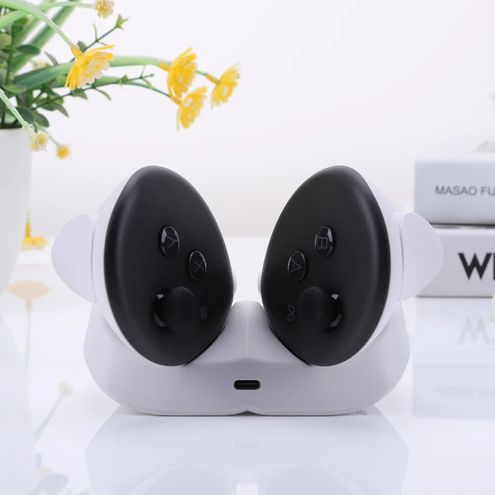 Wireless Charging Dock for Quest 3 Controllers – 2 Rechargeable Batteries for VR Touch Plus Handle, VR Accessories Charger