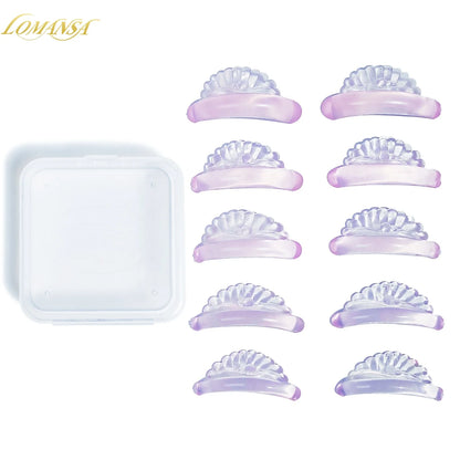 Lomansa 5 Pairs C Curl Silicone Eyelash Perm Pads – Sticky Lifting Rods & 3D Eyelash Curler Accessories Makeup Tools