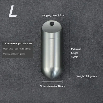 Portable Waterproof Metal Capsule Box – Mini Stainless Steel Pill Case Holder for Medicine, EDC Tool, and Seal Bottle