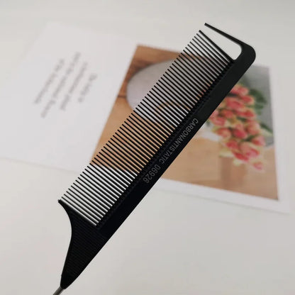 Professional Stainless Steel Hair Tail Comb – Fine Teeth Salon Styling Comb, Spiked Hair Care Tool for Barbers