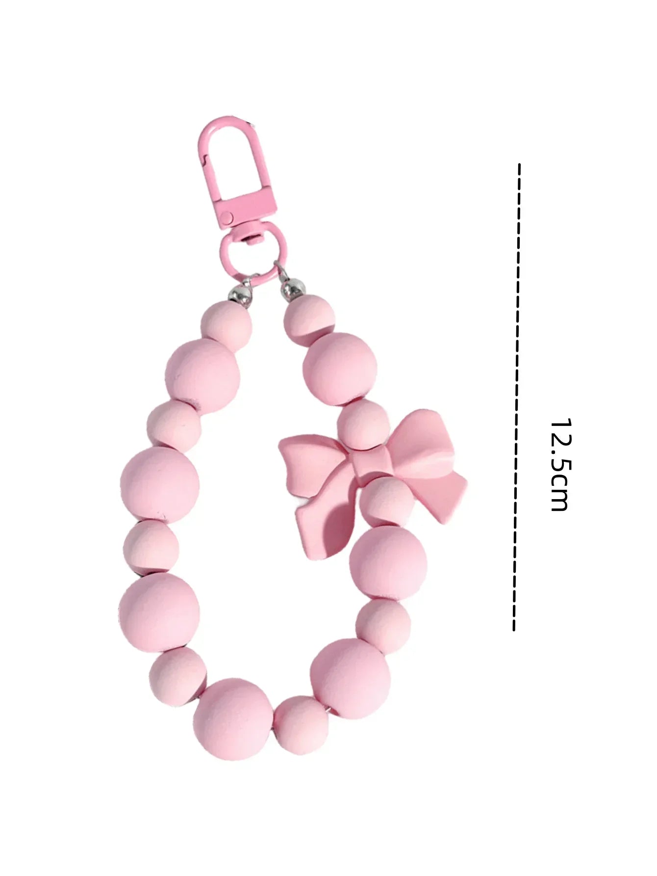 Pink Pearl Bow Keychain — Mobile Phone & Earphone Bag Accessory, Anti-Lost Rope, Car & Backpack Pendant