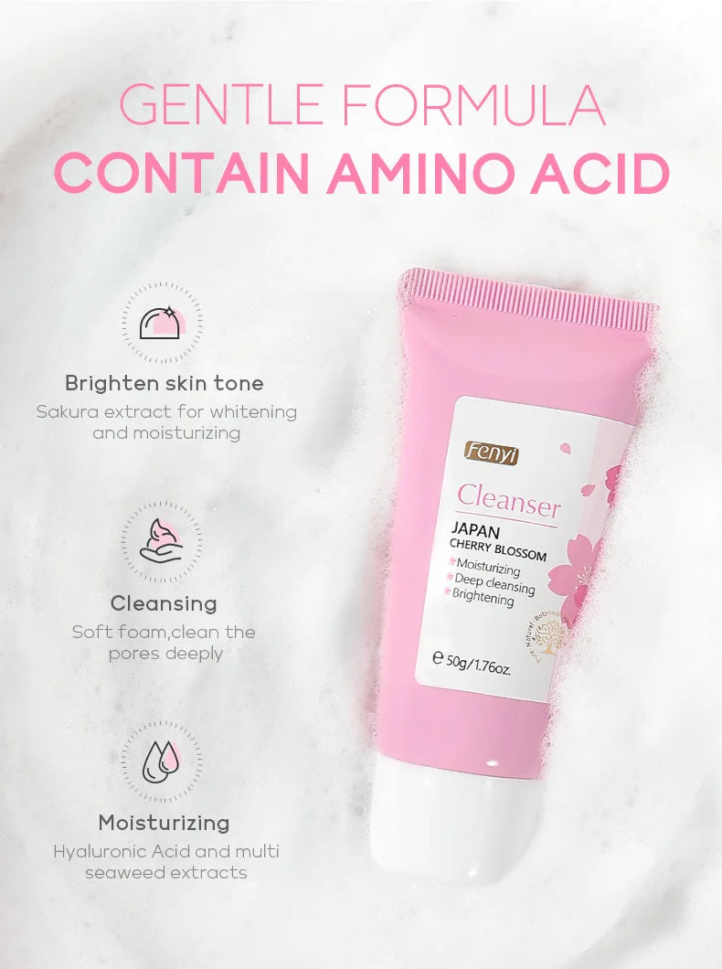 Vitamin C Facial Cleanser — Deep Cleansing, Moisturizing Face Wash Foam, Blackhead Removal Skincare