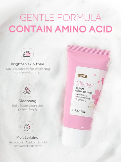 Vitamin C Facial Cleanser — Deep Cleansing, Moisturizing Face Wash Foam, Blackhead Removal Skincare