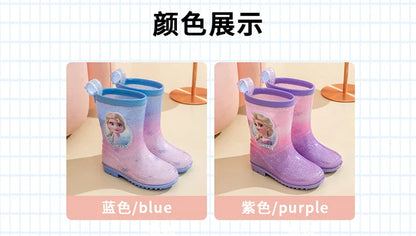 New Children's Rain Shoes – Princess Elsa Cute Non-Slip Rain Boots for Girls