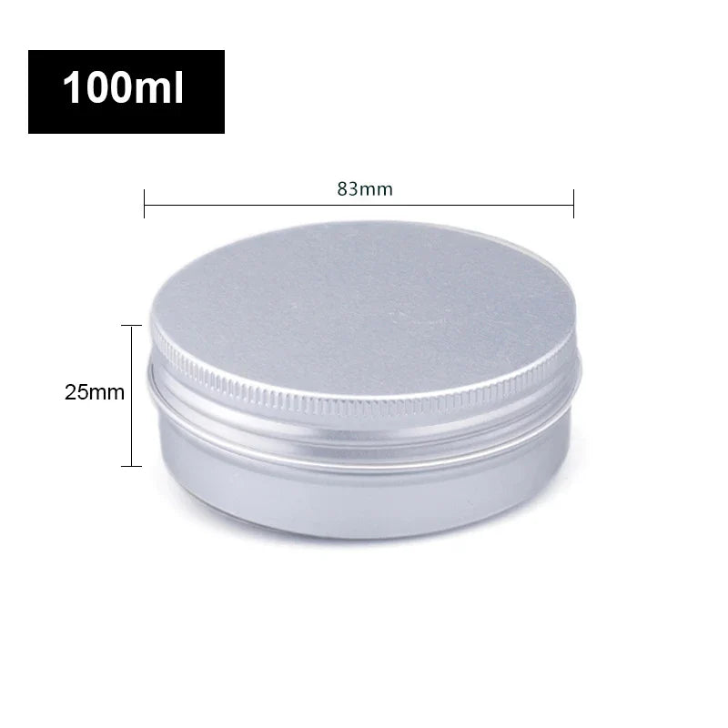 1/5/10pcs Empty Silver Aluminum Tins – 5-250ml Screw Top Round Containers for Candles, Spices & Storage