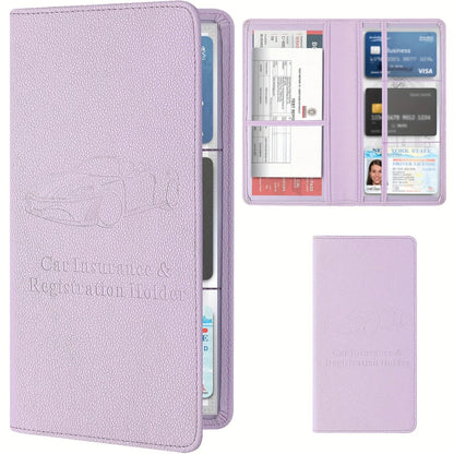 Premium Faux Leather Car Document Holder – Stylish Organizer for Men & Women, Stores Insurance, Registration & Manuals
