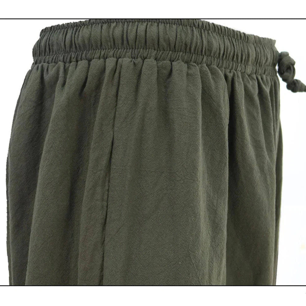 Men’s Pirate & Viking Costume Pants – Renaissance Medieval Drawstring Shorts for Halloween Cosplay