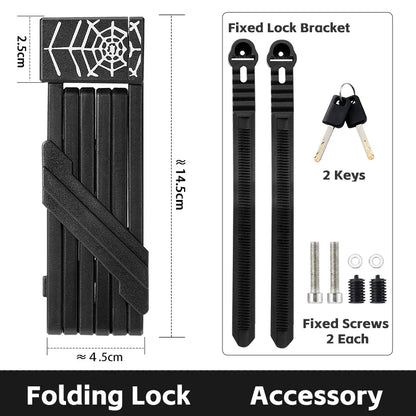 WEST BIKING Foldable Bike Lock – Heavy Duty Anti-Theft Chain Cable Padlock with 3 Keys for Bicycle & Motorcycle Security