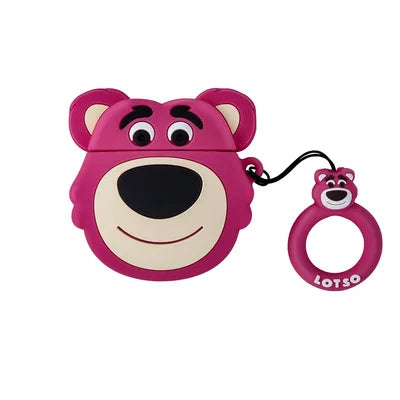 3D Cartoon Silicone Case for AirPods 1/2/3 & Pro/Pro 2 — Protective Wireless Earphone Cover with Hook