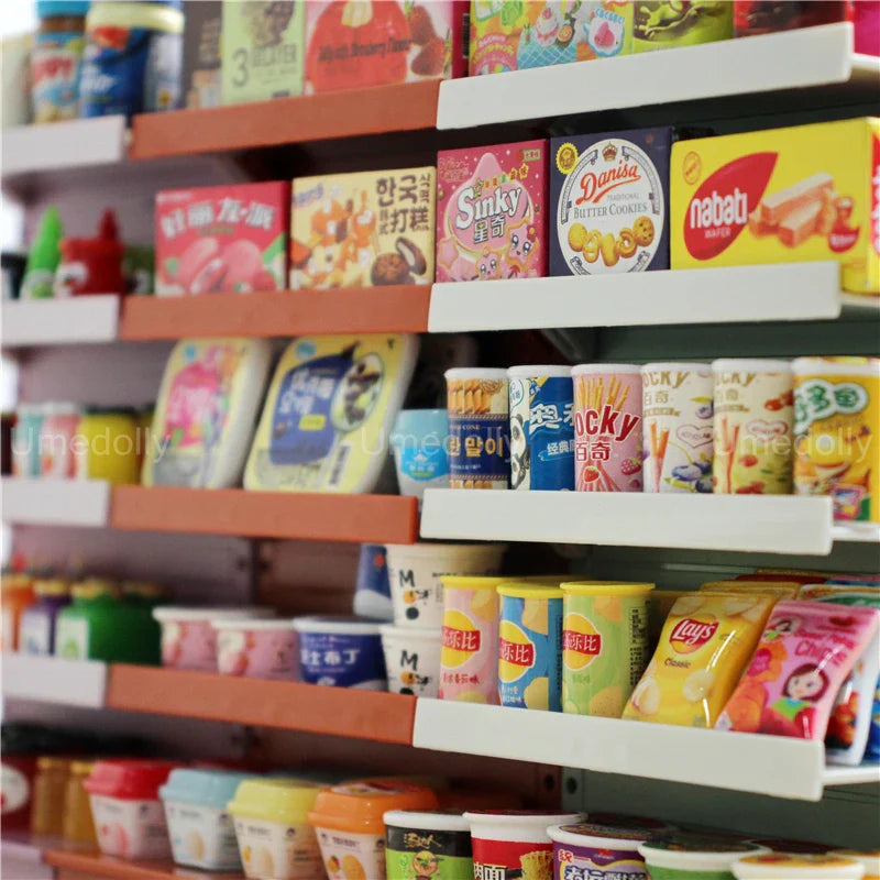 1/6 Scale Miniature Supermarket Food & Drinks – Dollhouse Store Decor Accessories for Blythe, BJD & 1/6 Dolls