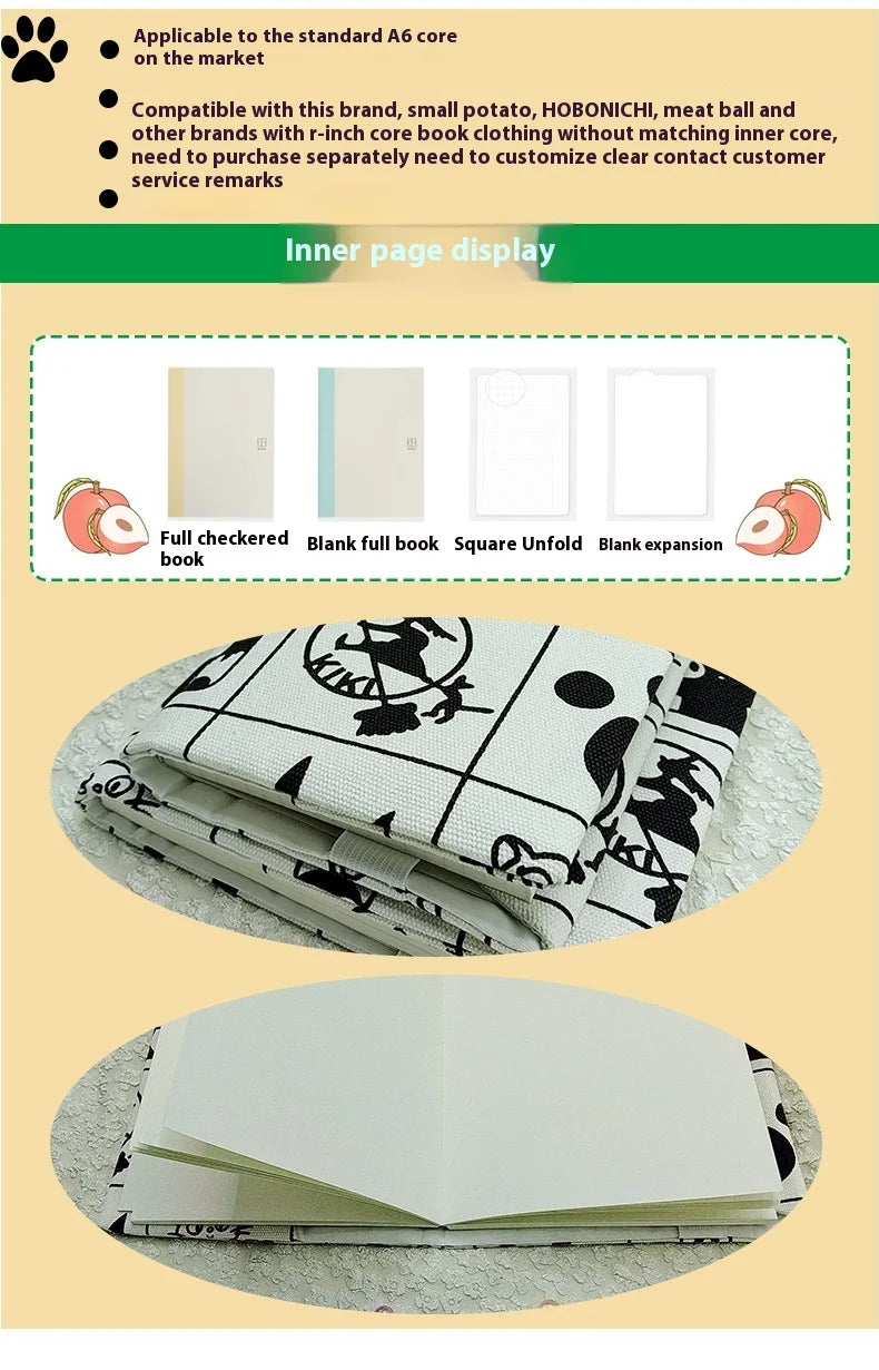 Handmade Fabric Lace Book Jacket — A5/A6/Weeks/Square Diary Protective Cover