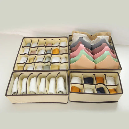 Sock & Underwear Organizer Drawer Divider – Foldable Closet Storage Bins for Bra, Underpants, Scarves, and Ties