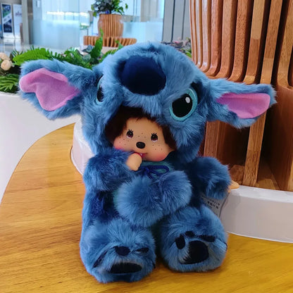 Disney 20cm Monchhichi Transform Plush – Stitch, Mickey, Totoro & Kiki Kawaii Stuffed Doll Kids Gift