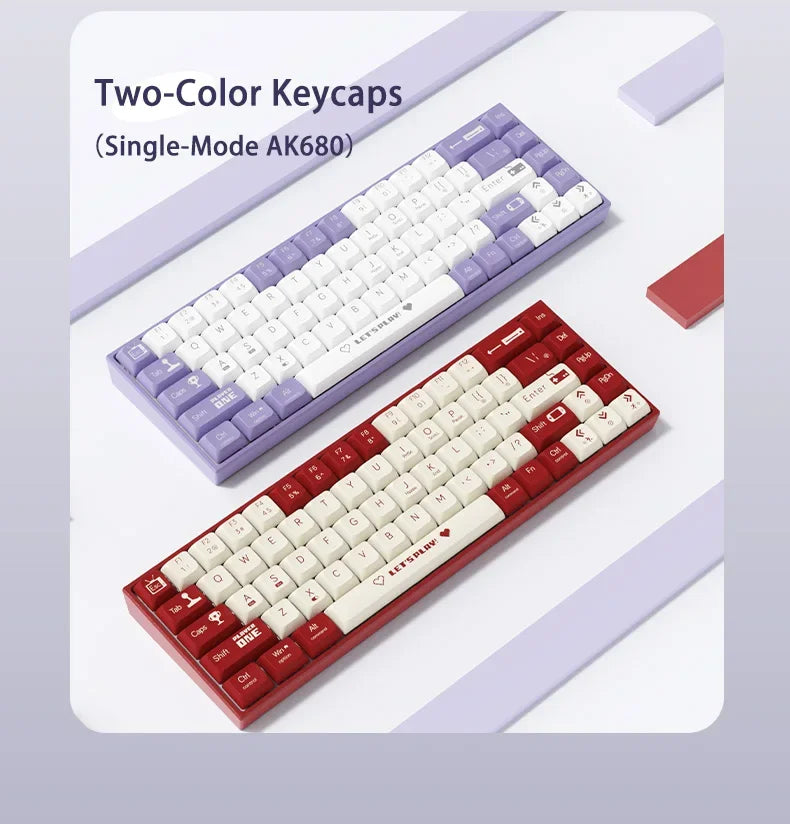 AJAZZ AK680 Mechanical Keyboard – 68 Key Wired/Wireless Bluetooth Gamer Keyboard with Hot-Swap Custom Gasket for PC and Laptop