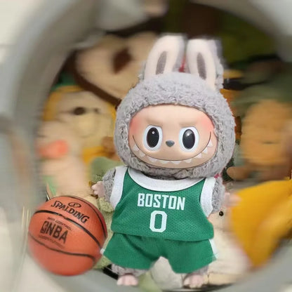 17cm Labubu Doll Clothes – First & Second Generation Basketball Outfit for Handmade Doll Gift