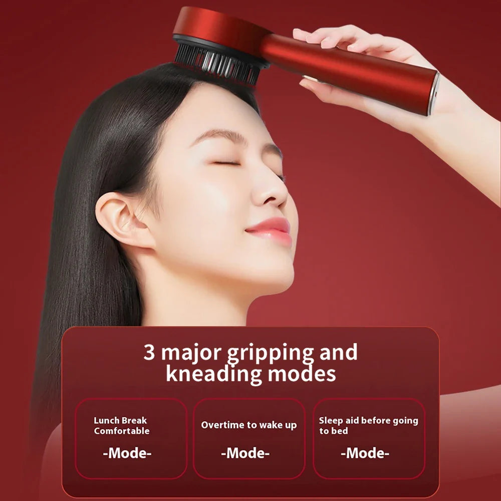 Electric Vibration Scalp Massage Comb with Red Light Therapy for Hair Growth & Anti-Hair Loss, Liquid Oil Applicator for Hair Care