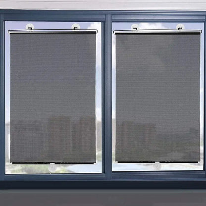 Universal Nail-Free Roller Blinds – Suction Cup Blackout Sunshade for Car, Bedroom, Kitchen & Office Windows
