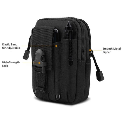 Tactical Universal Cell Phone Holster – Military Molle Hip Waist Belt Bag, Wallet Pouch with Zipper